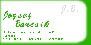 jozsef bancsik business card